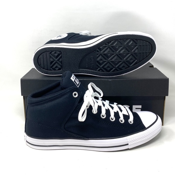 Converse Ctas High Street White Black Shoe For Men Canvas Casual Mid Top 151041F - Picture 3 of 9